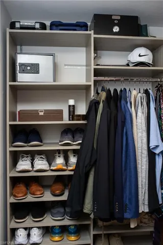 View of master bedroom closet