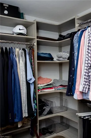 View of master bedroom closet