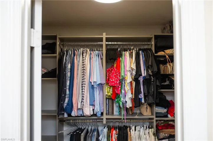 View of master bedroom closet