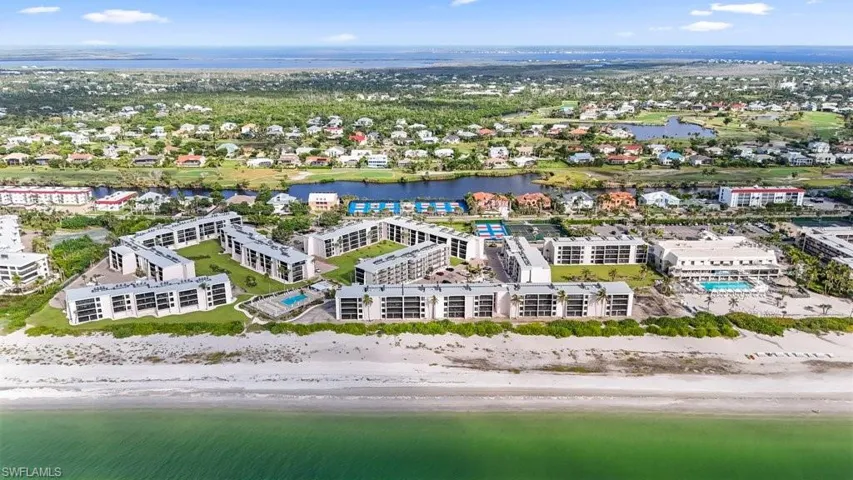 Drone / aerial view of unending shoreline