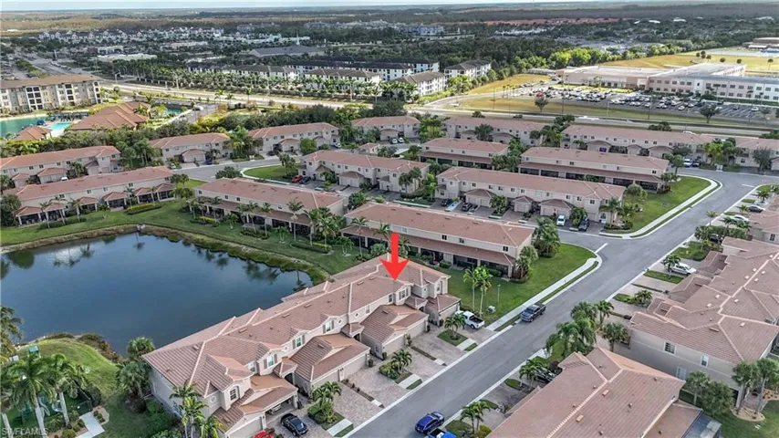 Aerial view of a large body of water