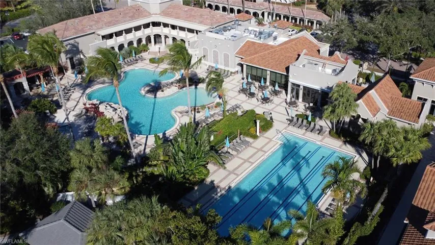 Bird's eye view of a pool