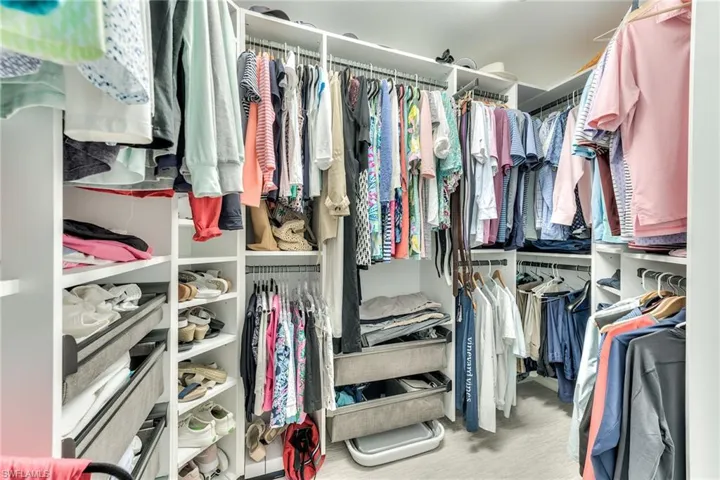 Spacious closet with carpet flooring