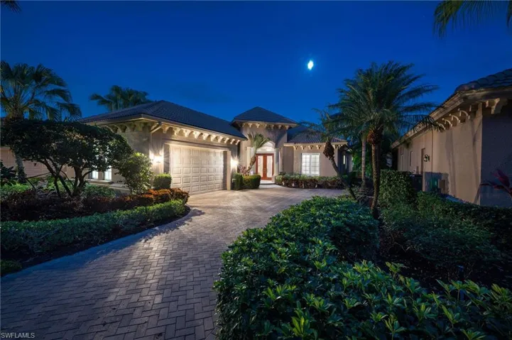 This charming home takes on an entirely different ambiance after sunset...