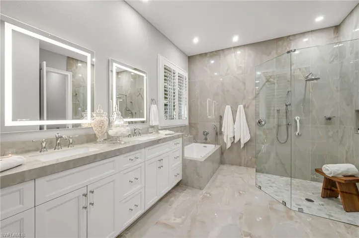 The primary bath has been completely remodeled into a Spa-like bath, with carefully chosen, quality materials.