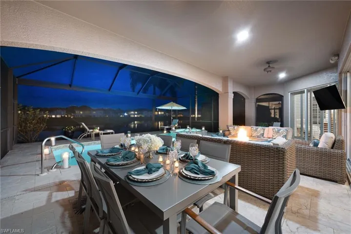 There is plenty of space on this lanai to even extend this table to seat 12 guests, for memorable al fresco meals!