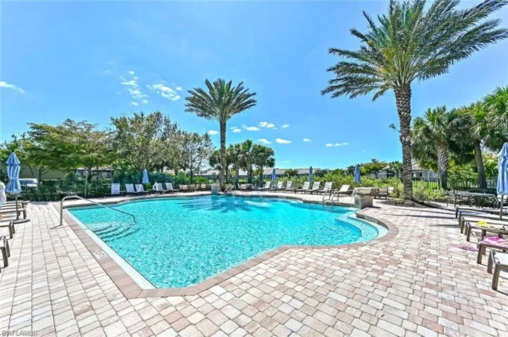 View of community pool featuring a patio area