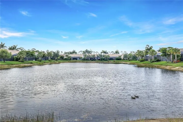 Very private view of a large lakeview from the front of the home.   Enjoy the serenity and natural wildlife just right outside your front door.  Very unique lot within this wonderful community.