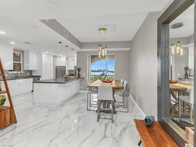 Dining room featuring an inviting chandelier
