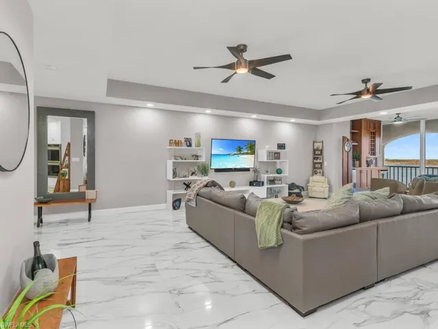 Living room with ceiling fan