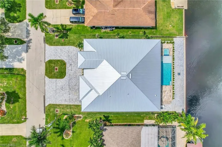 Aerial view of a large body of water