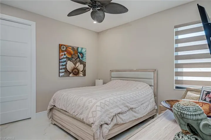 Bedroom with a ceiling fan