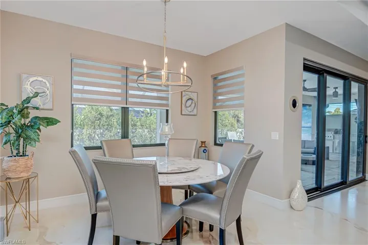 Dining area featuring a chandelier and plenty of natural light