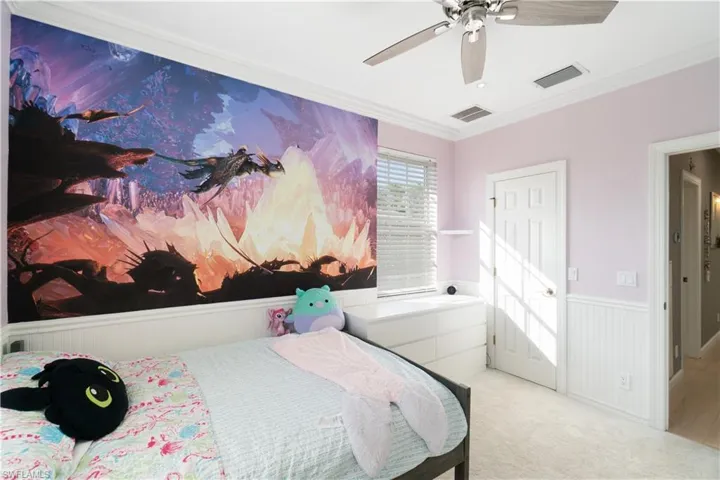 2nd floor bedroom with feature wall