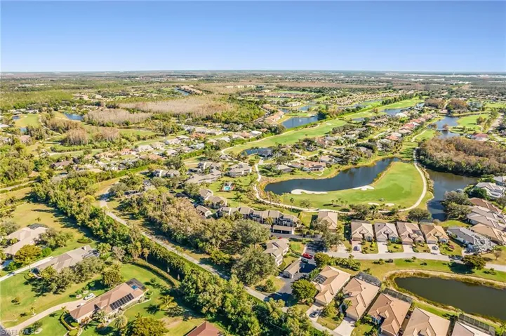 Aerial overview of property's location within the Fiddlesticks golf community.