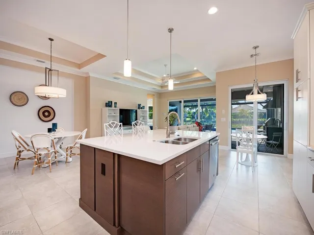 View of great room from kitchen.