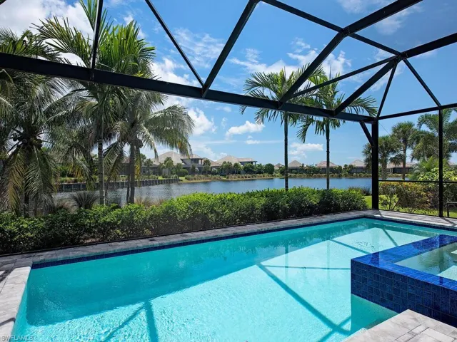 Pool view of lake.