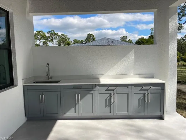 View of patio featuring sink