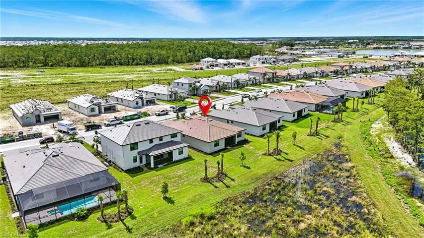Aerial view of residential area