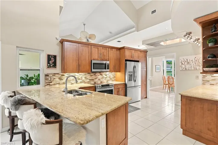 Easily entertain guests at the generous counter, offering plenty of space for casual seating, serving, and conversation.