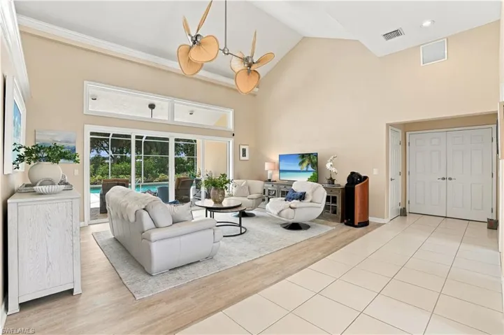 Bright and inviting living space overlooking the lanai.