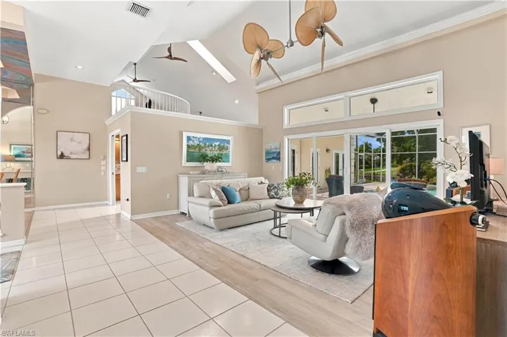 Living area with access to the screened lanai.