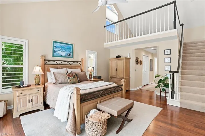Vaulted ceilings allow plenty of space for the loft above.