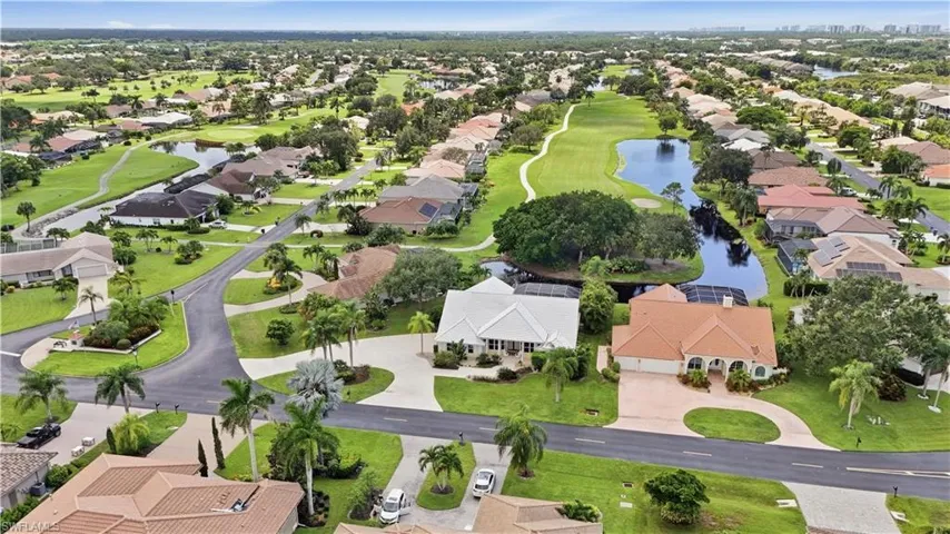 Aerial view showcasing the home within the Spanish Wells community.