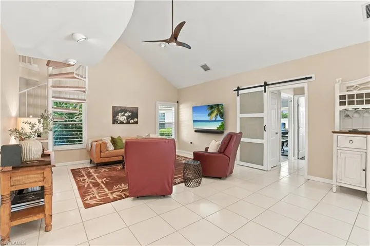 Just beyond the family room are the guest bedrooms.