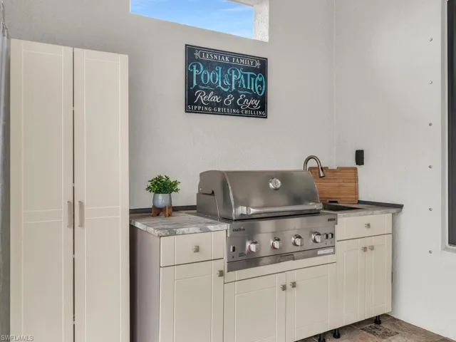 Custom summer gas kitchen with sink