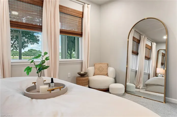 Bedroom with carpet