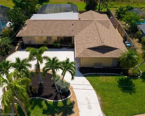 Overhead from front of home with newer roof (certified).  Lime