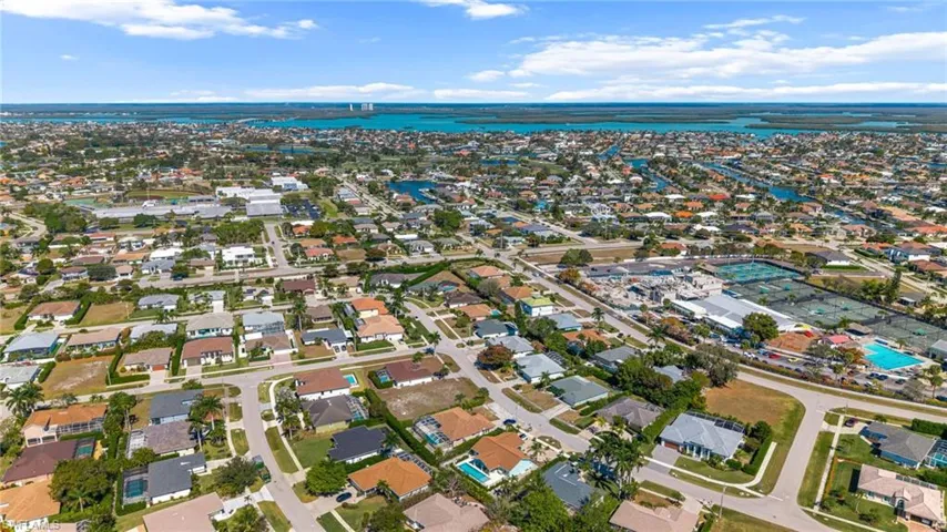 Aerial view of residential area