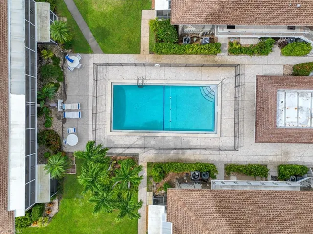 Bird's eye view of a pool