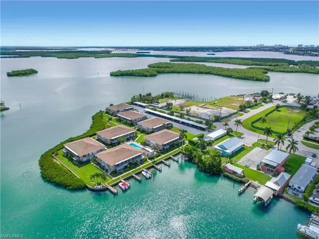 Drone / aerial view of a large body of water