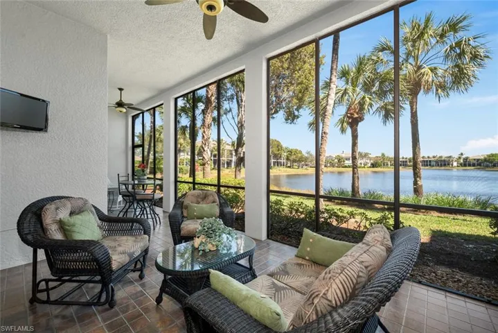 Screened Lanai with view of lake