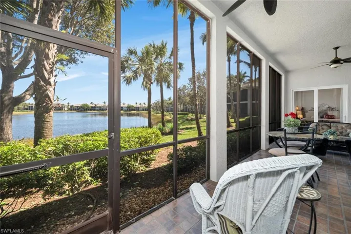 Screened Lanai with view of lake