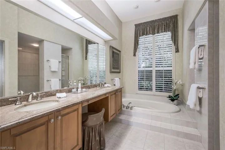 Dual Vanities, Large Walk-In Shower & Separate Spa Tub