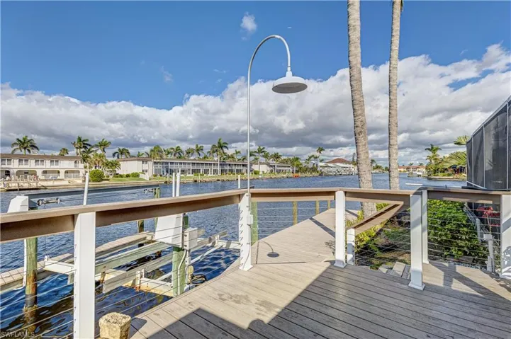 Dock area featuring a water view and a residential view