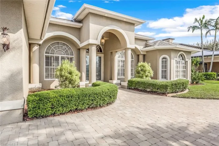 Lush landscaping and front entry