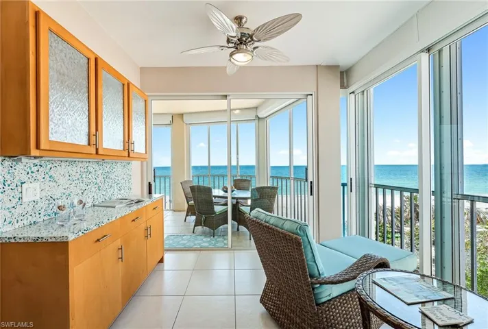 Bar next to balcony