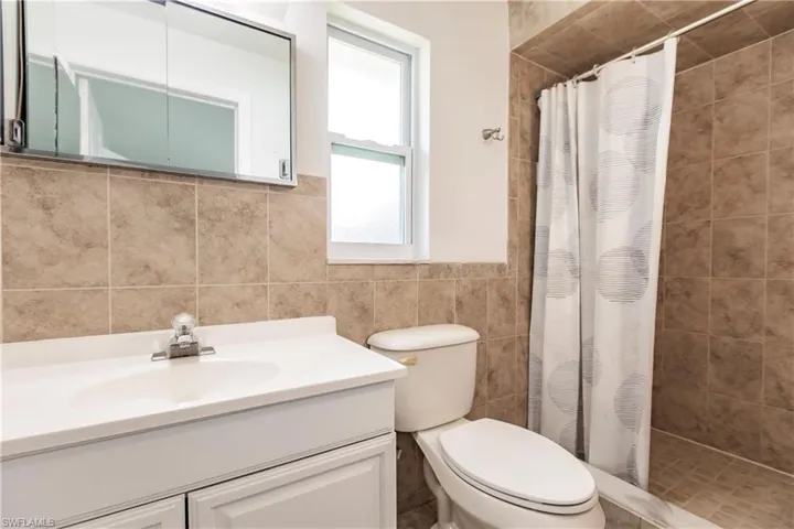 Ensuite with walk in tiled shower
