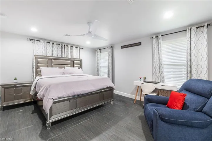 Bedroom with ceiling fan