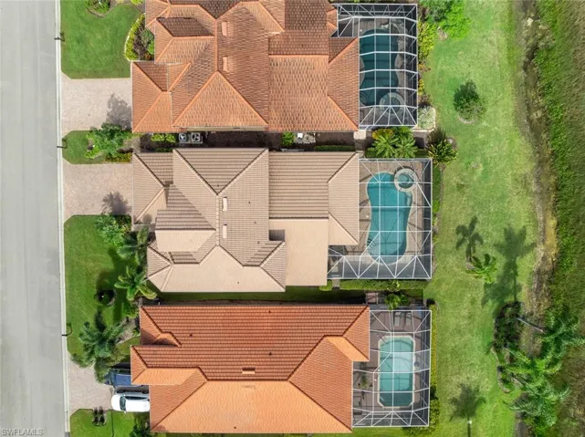 Aerial view directly above home