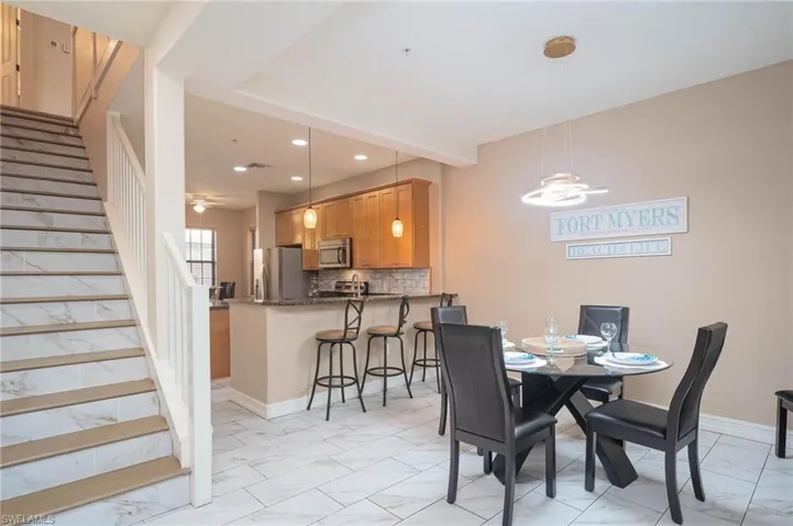 Dining area featuring ceiling fan