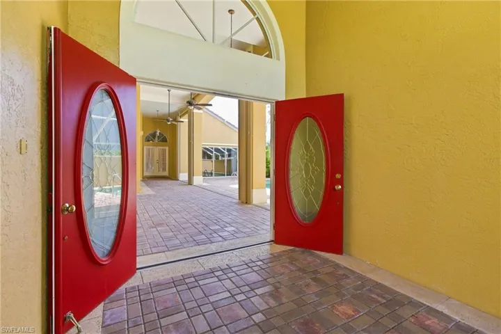 Front entry into pool courtyard