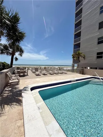 Geothermal heated pool and lounge deck