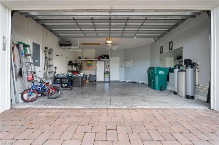 Garage featuring electric panel