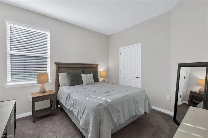 Bedroom with carpet floors
