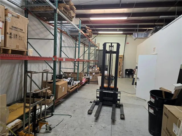 Workout area with concrete floors